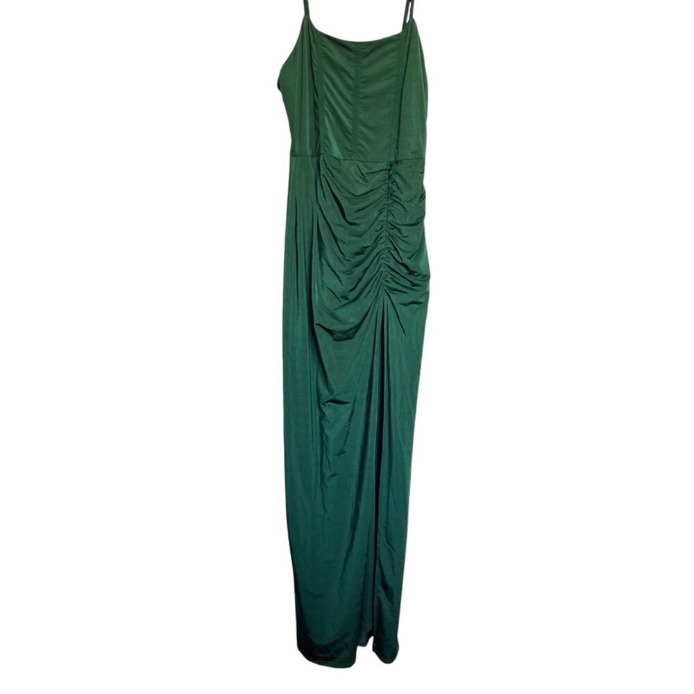 Showpo. Emerald Green Corset Top Ruched Maxi Floor Length Gown Dress Size 8